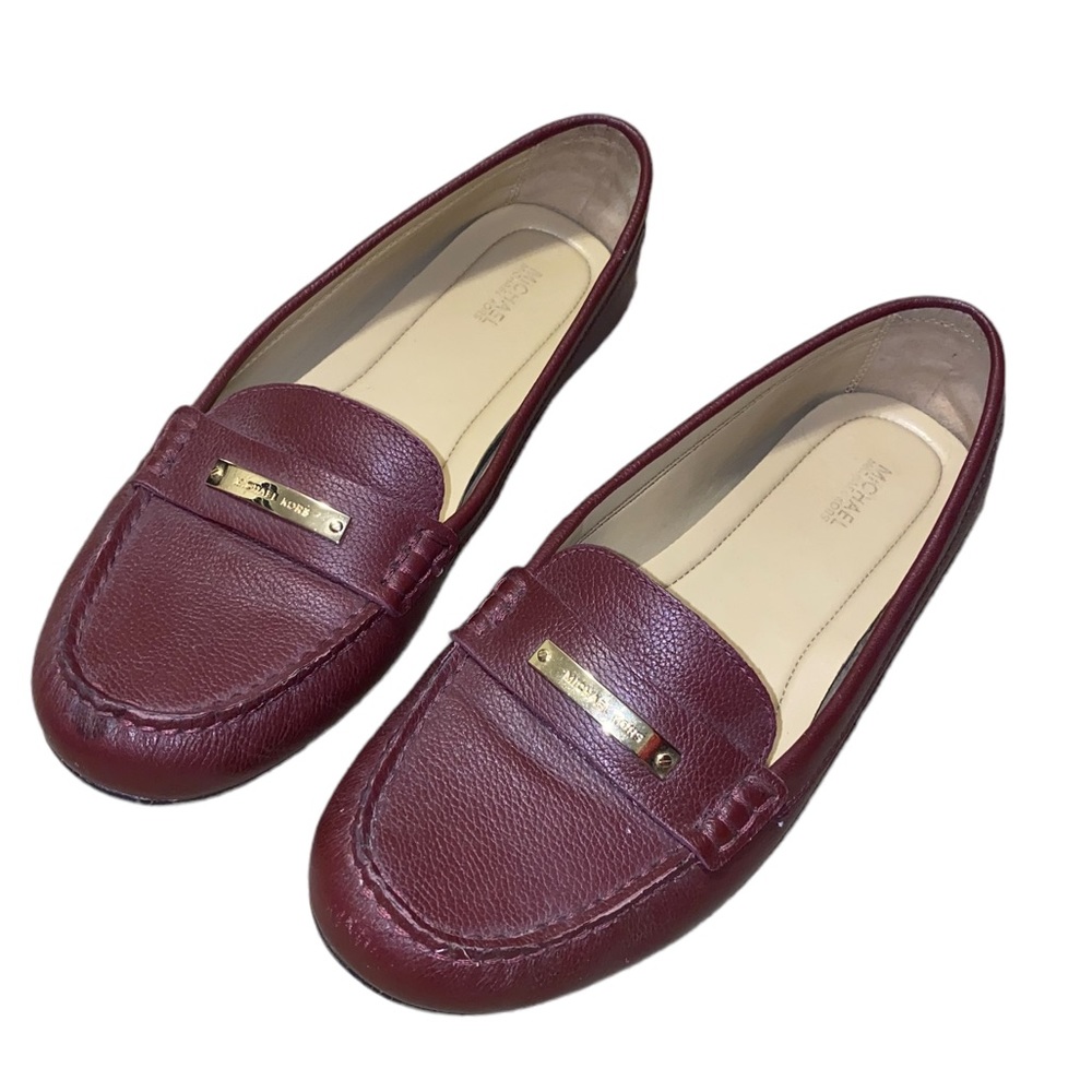 Michael Kors Burgundy Leather Driving Loafers